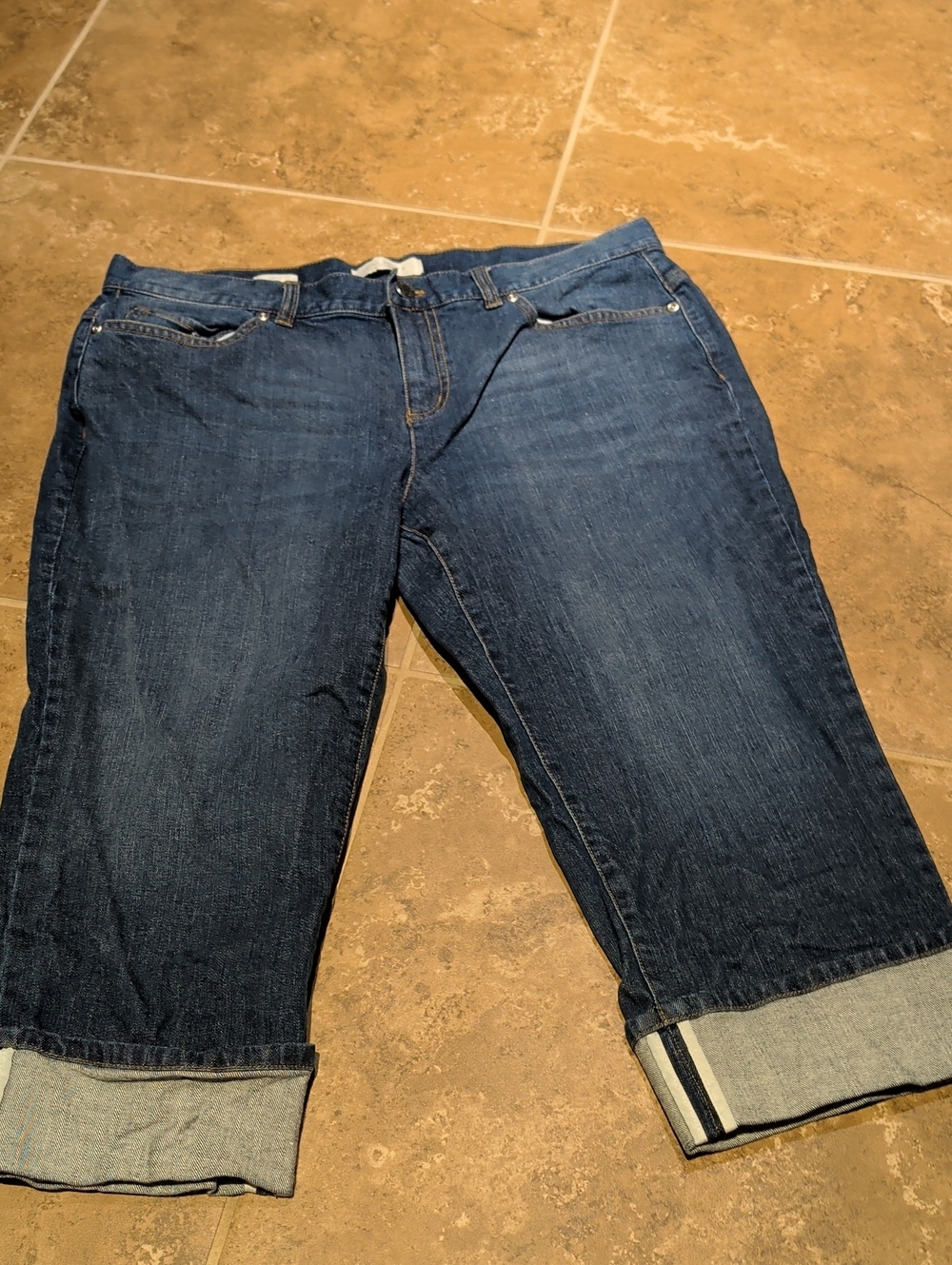 Talbots Dark Blue Cropped Cuffed Jeans